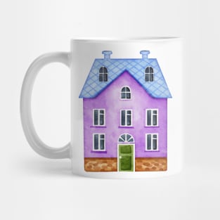 PURPLE VILLAGE HOUSE WATERCOLOR Mug